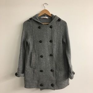 Zara TRF Sweater Pea Coat Grey